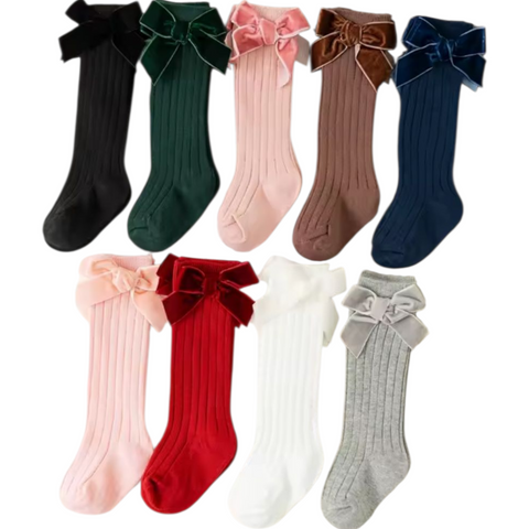 Knee Socks - Velvet Bows