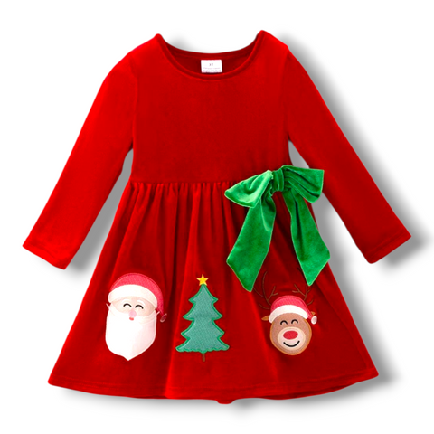 Santa Time Velvet Dress