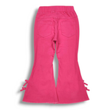 Hot Pink Bow Bell Bottom Jeans