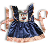 Navy Owl Smocked Dress