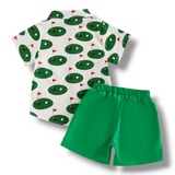 Golfer Button Shirt, Shorts Set