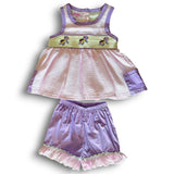 Turtles Smocked Pink/Purple Shorts Set