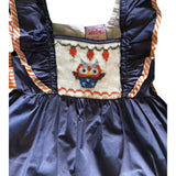 Navy Owl Smocked Dress