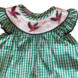 Mallards Smocked Green Gingham Shorts Set