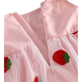 Strawberry Shoulder Tie Tulle Dress
