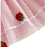 Strawberry Shoulder Tie Tulle Dress