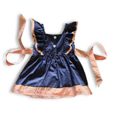 Navy Owl Smocked Dress