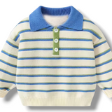 White & Blue Striped Sweater