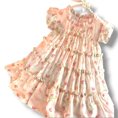 Garden Floral Ruffle Dress