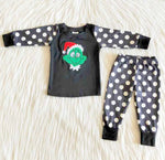 Grinch Black Dotted Pajamas *Clearance