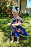 Blue Floral Hi/Lo Skirted Romper *Clearance
