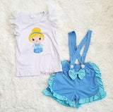 Cinderella Themed Suspender Short Set