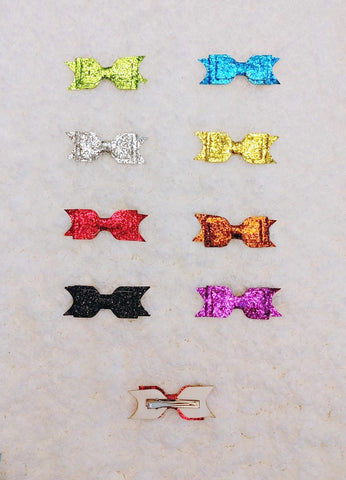 Glitter Faux Leather Bow