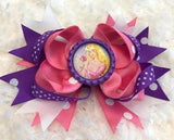 4" Princess Bottle Cap Bow