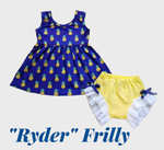 "Ryder" Blue & Pineapple Frilly Set * Clearance