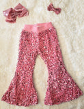 Sequin Cuddle Soft Bell Bottom Pants