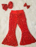 Sequin Cuddle Soft Bell Bottom Pants