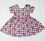 Gray & Red Deer Check Dress - *Clearance*