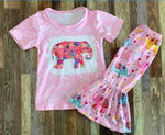 Pink Bohemian Elephant Pant Set