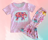 Pink Bohemian Elephant Pant Set