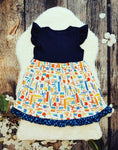 Apple School Flutter Sleeve Dress *Clearance