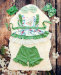 "Sage" Flutter Sleeve Eyelet Ruffle Short Set *Clearance