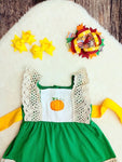Kelly Pumpkin Flutter Sleeve Dress