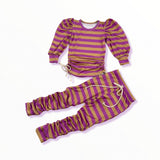 Violet Striped Stacked Pant Set