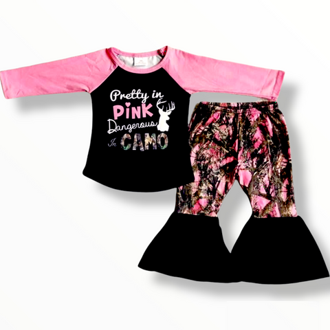 Pretty in Pink Dangerous in Camo Pant Set *Clearance