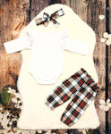 My 1st Christmas Plaid Rudolph 3pc Outfit