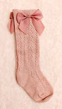 Knit Knee Socks w/Bows