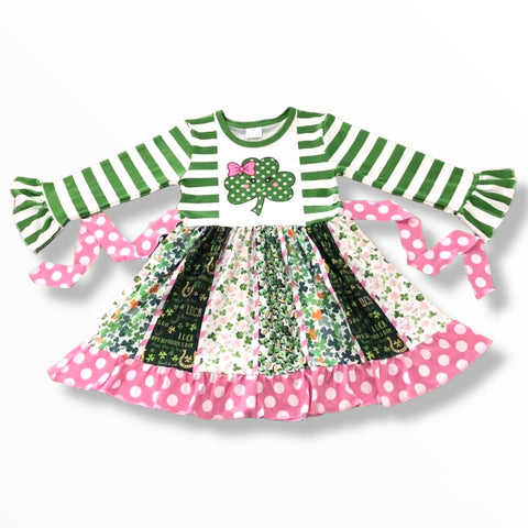 St Patrick's Day Clover Twirl Dress