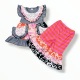 "Dreamsicle" Orange & Pinks Pocket Tunic and Shortpants