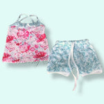"Audrey" Pink & Mint Floral Playwear