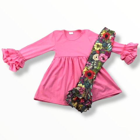Hot Pink Tunic & Floral Icing leggings