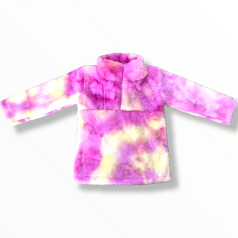 Pink & Yellow Faux Fur Pullover *Clearance