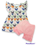 Colorful Chickens Short Set