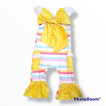 "Sunshine" Yellow Striped Romper *Clearance